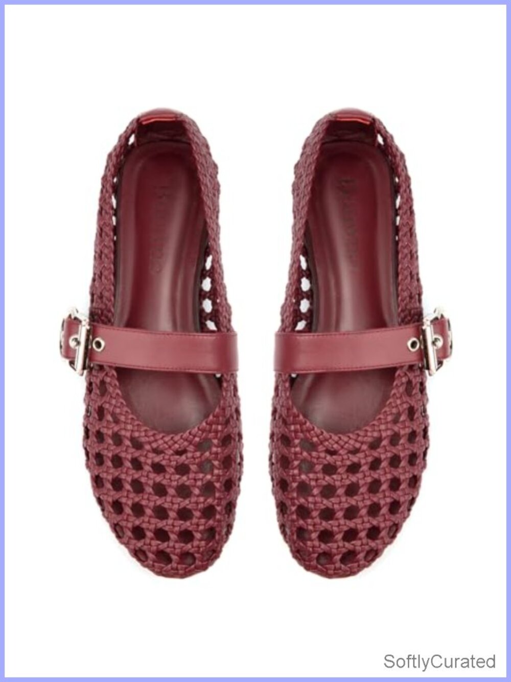 Woven Mesh Ballet Flats Mary Jane Buckle Strap Round Toe Women's Dressy Casual